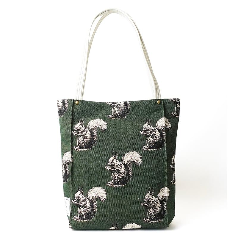 美品　レア　イビサ　トートバッグ　ライオンアップリケ　A4可　カーキ サブでもメインでも！きちんと感のあるA4トートバッグ リス柄 | バッグ