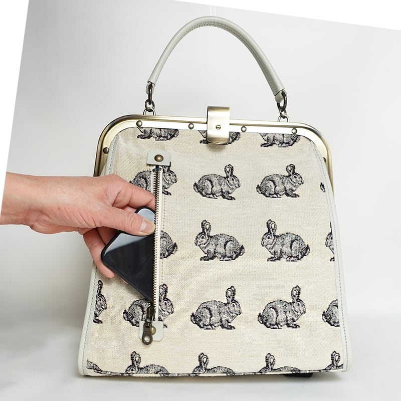 リュックでもハンドでも！がま口ミニリュック スペインゴブラン生地