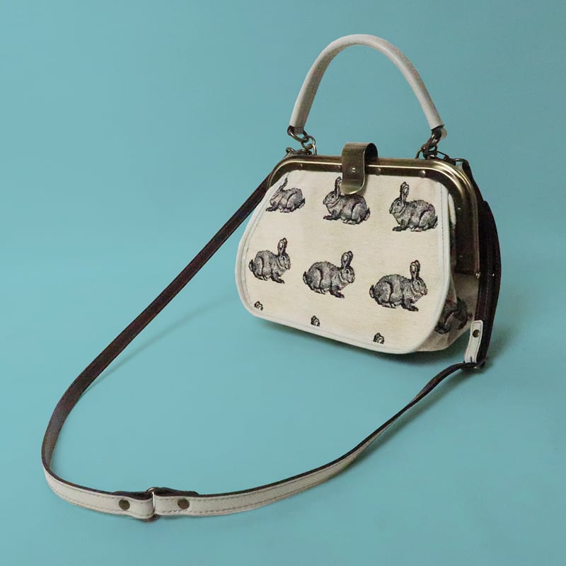 強撥水加工】がま口ポシェット スペインゴブラン ウサギ柄 | バッグ