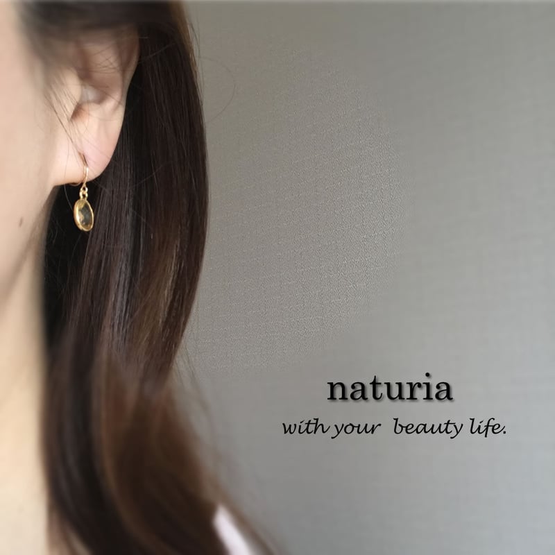 14kgfバイカラーシトリン・サファイアピアス/イヤリング 14kgfバイカラーシトリン・サファイアピアス/イヤリング