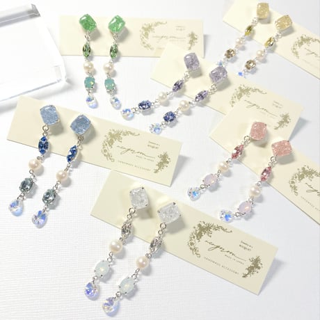 long bijou coffret/ピアス イヤリング (✣シルバーカラー金具)