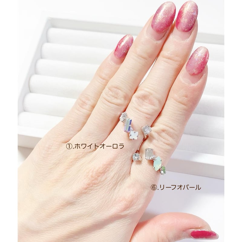 Kgf14 宝石ルース ラリマー・ブルートパーズ 爪留め フォークリング