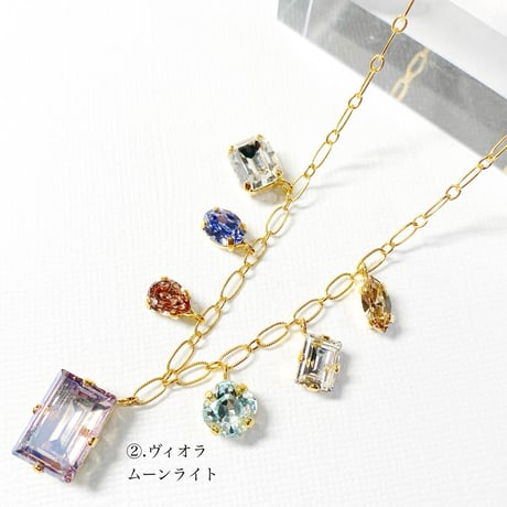 Bijou charm necklace/silver925＋18kgpネックレス