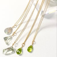 Green amethyst＆Peridot＆Labradorite/14kgfネックレス