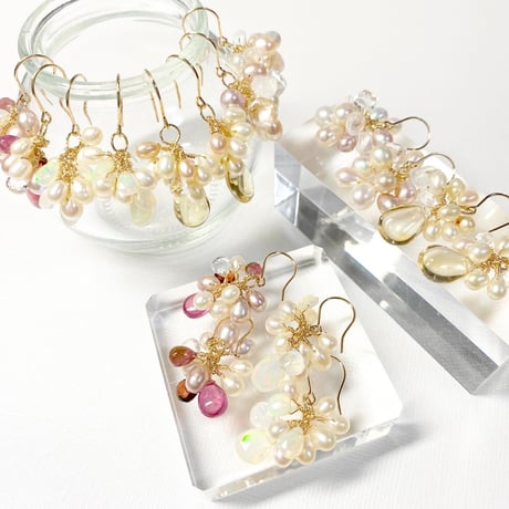 Quartz×Pearl/ピアス イヤリング