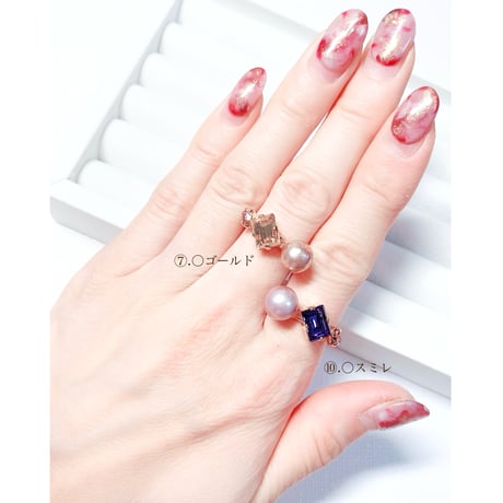 coffret baroque pearl/フォークリング 11号〜12号(✣ゴールドカラー金具)
