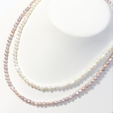 Mini Button Pearl/14kgfネックレス