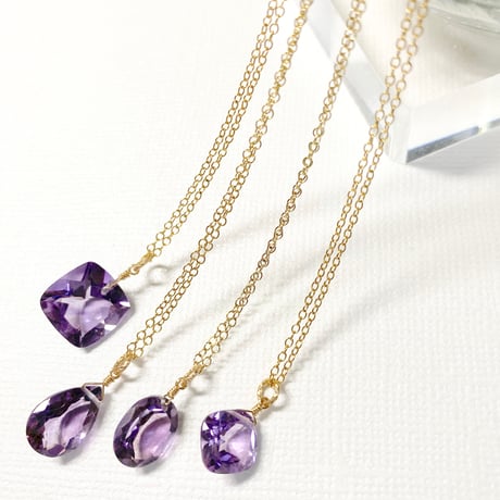 Amethyst/14kgfネックレス