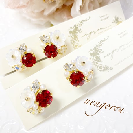 cerisier Bijoux/ピアス イヤリング(✣スカーレット)