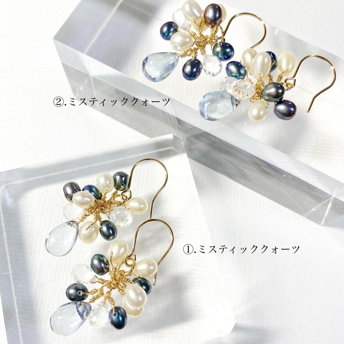 Mystic Quartz×Pearl/ピアス イヤリング | nenenjewelry