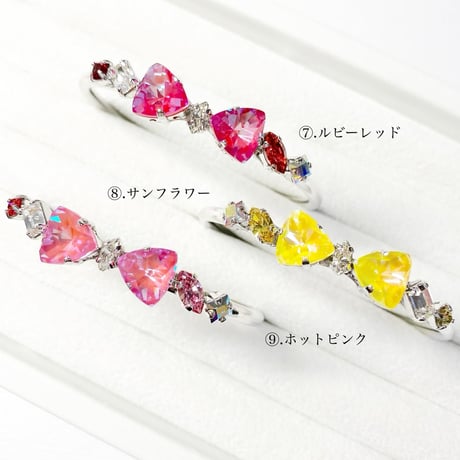Ribbon bangle/バングル 約14cm (✣シルバーカラー金具)
