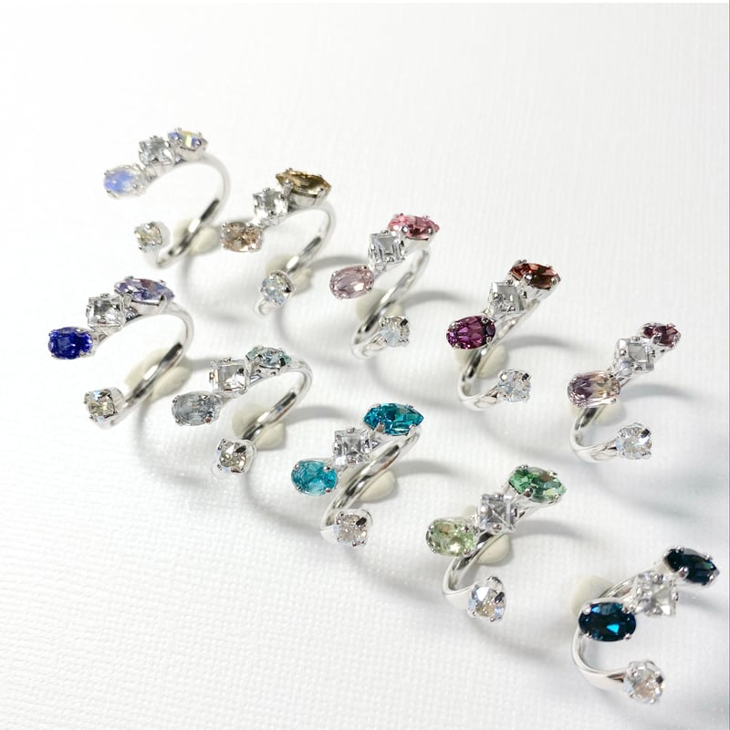 coffret gemstones/フォークリング 11号〜12号(✣シルバーカラー coffret gemstones/フォークリング 11号〜12号(✣シルバーカラー