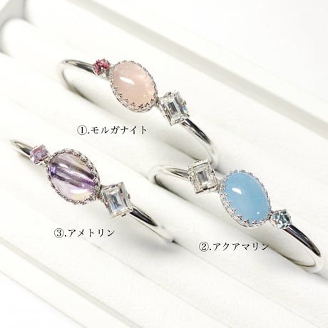 coffret gemstones/バングル(✣シルバーカラー金具 約14cm)