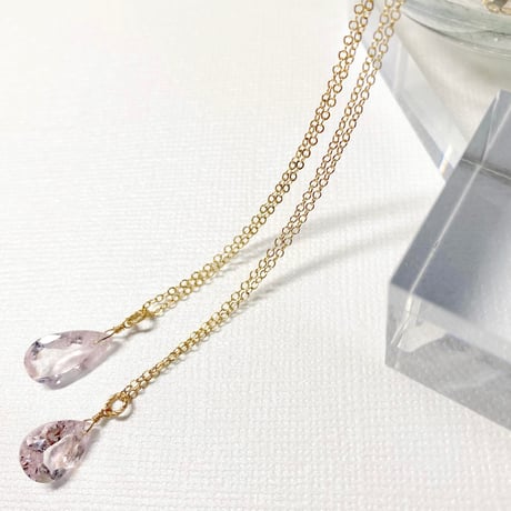 morganite/14kgfネックレス