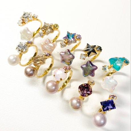 coffret baroque pearl/フォークリング 11号〜12号(✣ゴールドカラー金具)