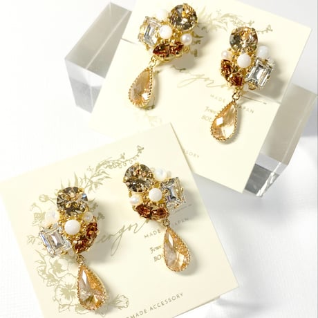 ovale Bijoux/ピアス イヤリング(✤ベージュ)