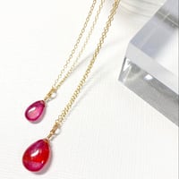 Pink orange sapphire/14kgfネックレス