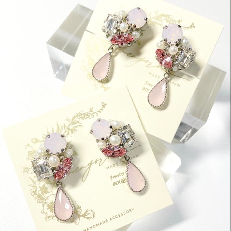 ovale Bijoux/ピアス イヤリング(✤パステルピンク)