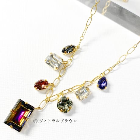 Bijou charm necklace/silver925＋18kgpネックレス