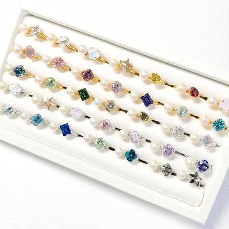 coffret Pearl/シングルリング 12号〜13号(✣シルバーカラー金具) ✤無くなり次第終了