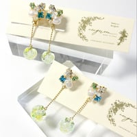 pluie/ピアス イヤリング(✣リーフグリーン)