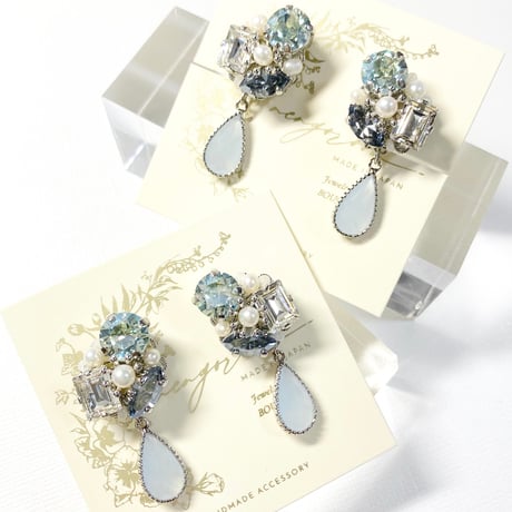 ovale Bijoux/ピアス イヤリング(✤パステルアクア)