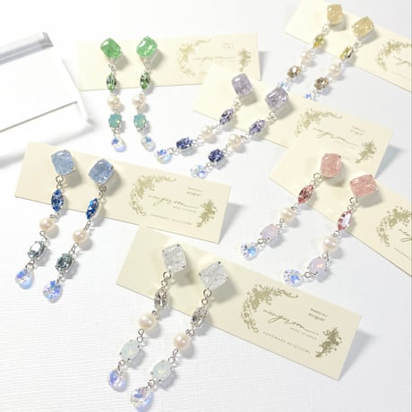 long bijou coffret/ピアス イヤリング (✣シルバーカラー金具)