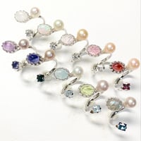 Candy gemstones/フォークリング 11号〜12号(✣シルバーカラー金具)