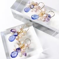 Tanzanite×Amethyst×Pearl/ピアス イヤリング