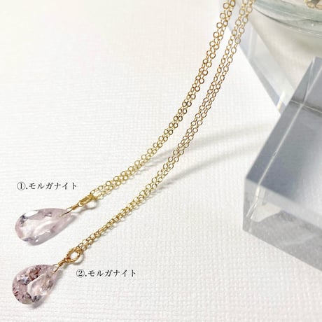 morganite/14kgfネックレス