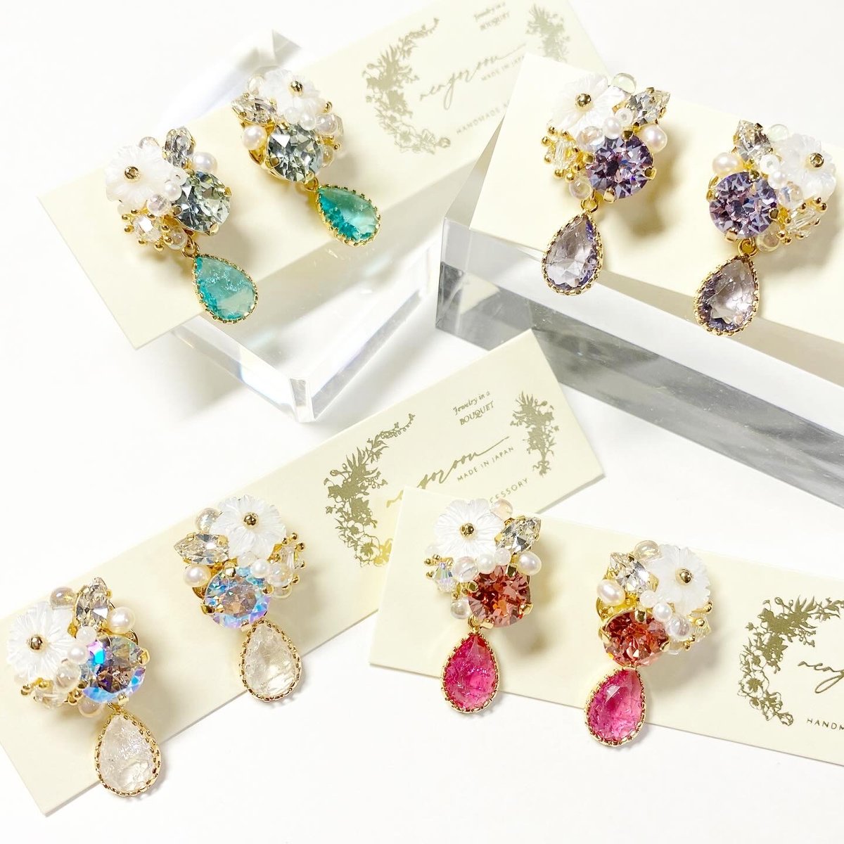 Drop Flower Bijoux/ピアス イヤリング (✣ミントブルー)