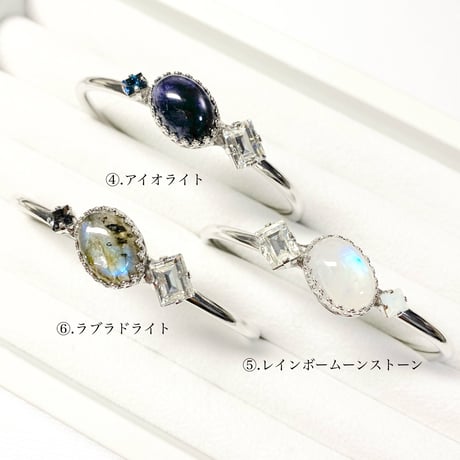 coffret gemstones/バングル(✣シルバーカラー金具 約14cm)