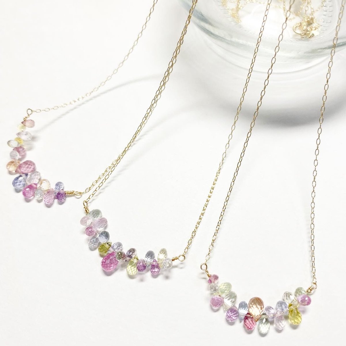MEJURI◆Floating Sapphire ネックレス Floating Sapphire Necklace with White Sapphire - Jewelry
