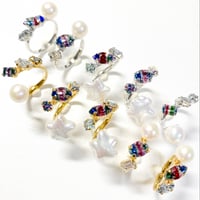 Iris glass/リング(約11号〜12号 シルバーカラー金具＆ゴールドカラー金具)