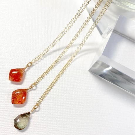 Sun stone/14kgfネックレス