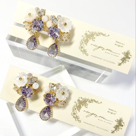 Drop clover Bijoux/ピアス イヤリング (✣スミレ)