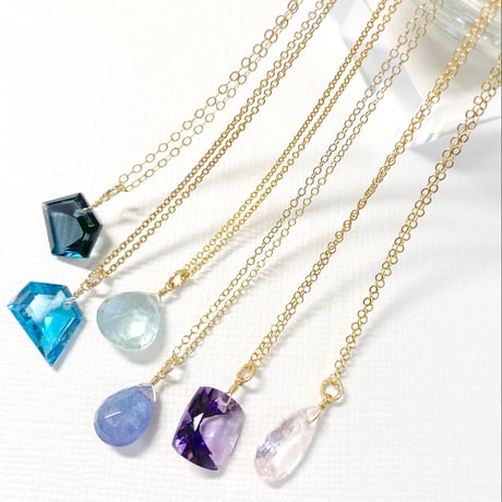 Ｍorganite＆Lavender Milky Quartz/14kgfネックレス