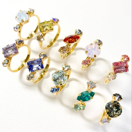 coffret/シングルリング 11号〜12号(✣ゴールドカラー金具)