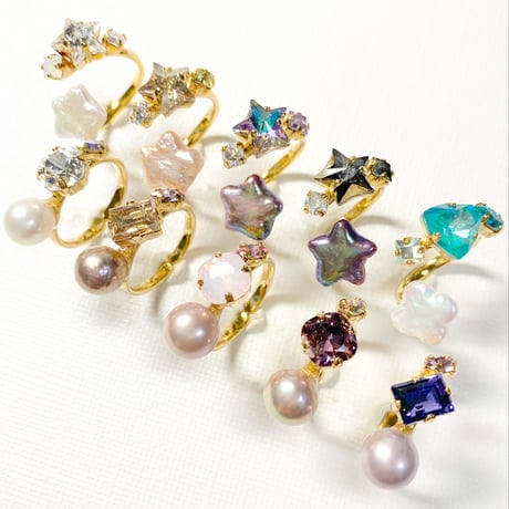 coffret baroque pearl/フォークリング 11号〜12号(✣ゴールドカラー金具)