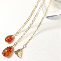 Sun stone＆Andesine/14kgfネックレス