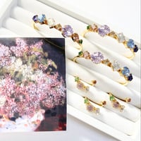 ルノワール〖花のブーケ〗/バングル＆フォークリング(✣ゴールカラー金具 バングル約14cm リング約11号〜12号)