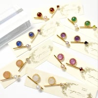 Twig gemstones/ピアス イヤリング (✣ゴールドカラー金具)