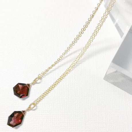 Garnet/14kgfネックレス