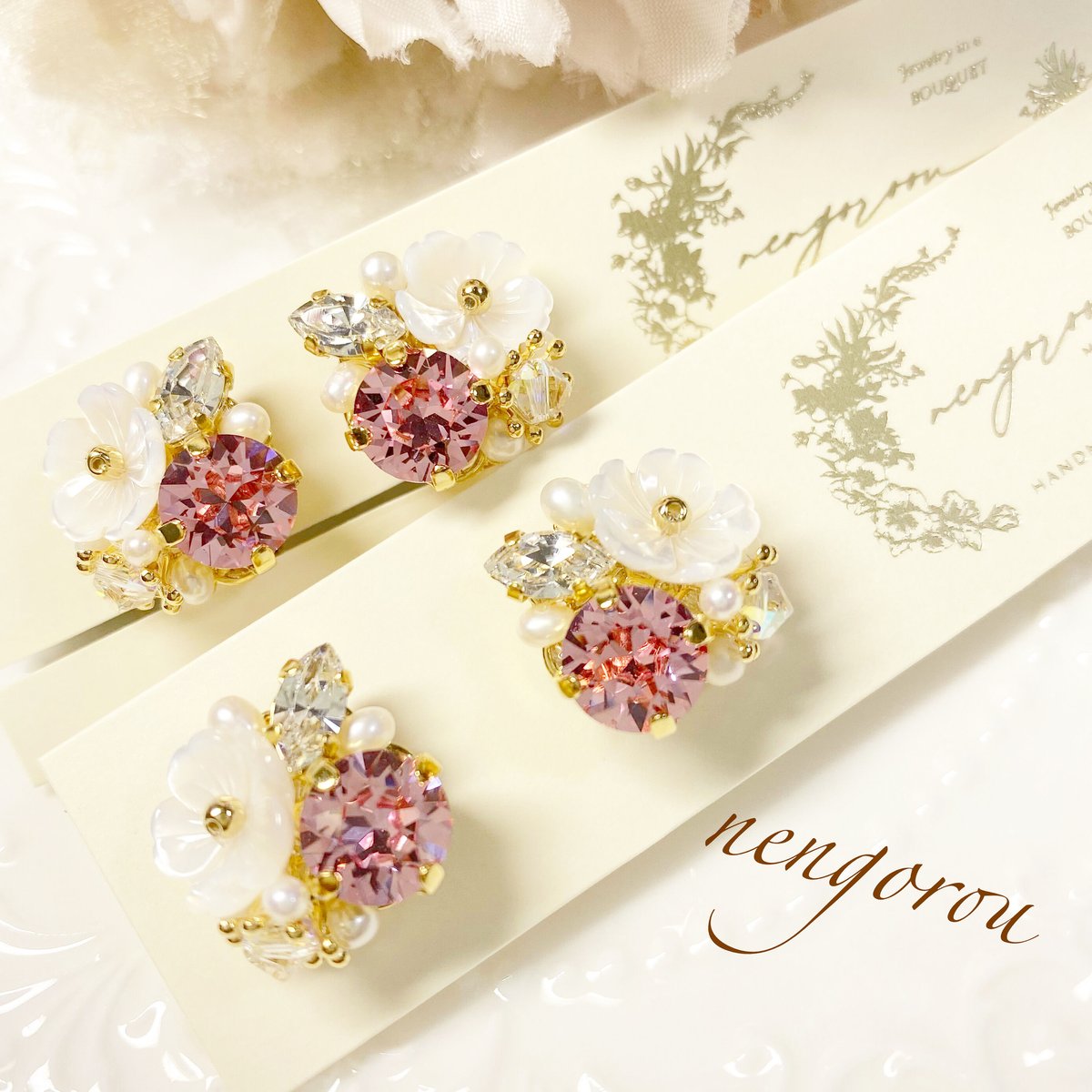 cerisier Bijoux/ピアス イヤリング(✣ライトローズ) | nenenjewelry