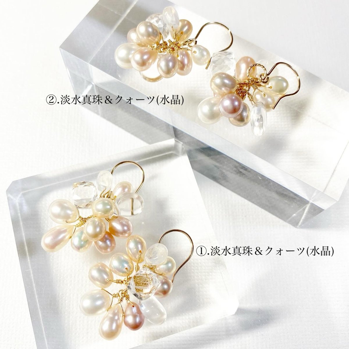 Quartz×Pearl/ピアス イヤリング | nenenjewelry