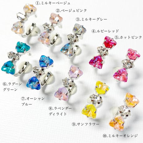 Ribbon cuff/イヤーカフ(✣シルバーカラー金具)