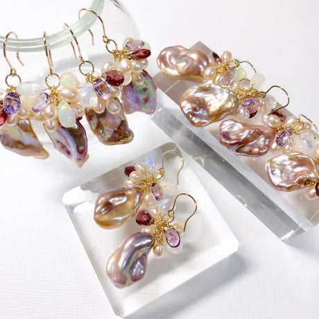 Baroque Pearl×Gemstone /ピアス イヤリング
