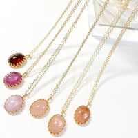 oval gemstones/14kgfネックレス