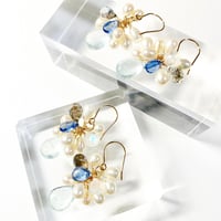 Aquamarine×Kyanite×Pearl/ピアス イヤリング