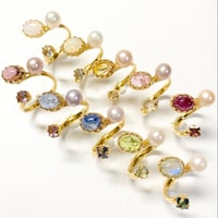 Candy gemstones/フォークリング 11号〜12号(✣ゴールドカラー金具)